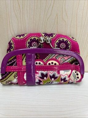 Vera Bradley Fold Over Kiss and Lock Coin Purse